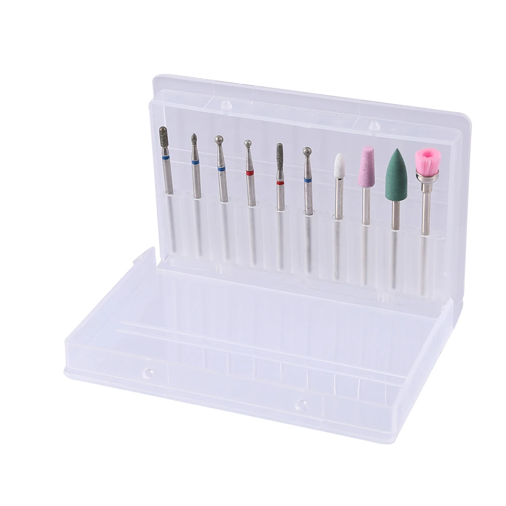 

10pcs Professional Nail Drill Machine Electric Manicure Pedicure Milling Cutter Set Nail Files Drill Bits Nail Polishing Tools