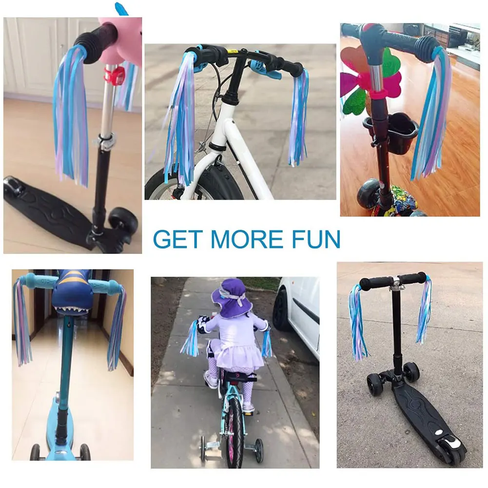 

2PCS Bicycle Tassel Ribbons Bike Streamer Bicycle Scooter Handlebar Colorful Ribbon Child Bicycle Handlebar Decoration Bike Part