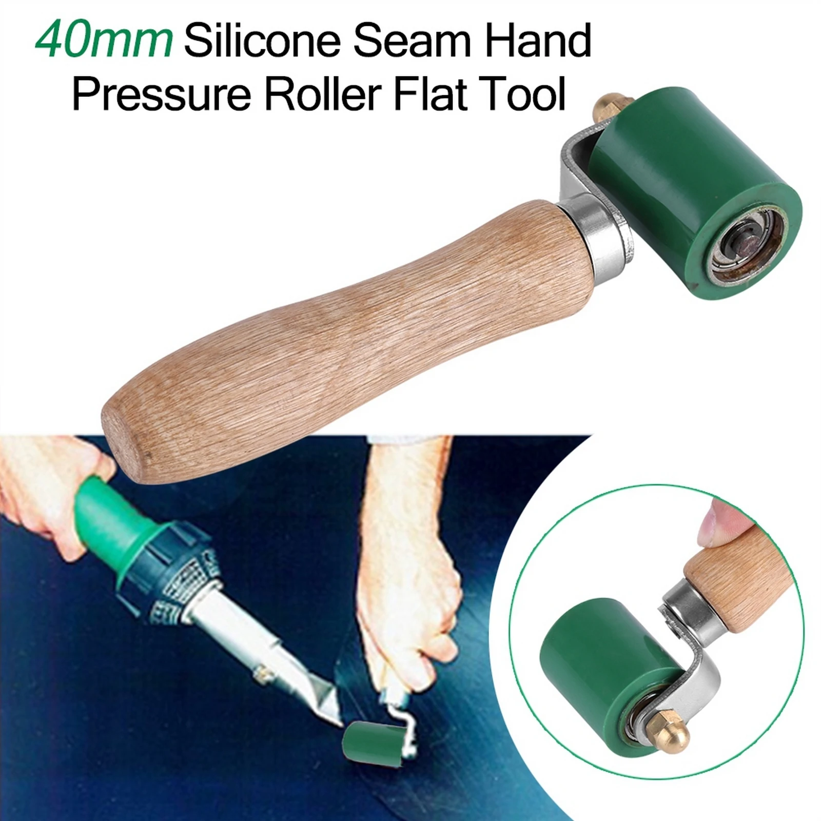 

40mm Heat Resistant Silicone Seam Hand Pressure Roller Welding Hand Tool Roofing PVC One-wheel Double Bearing Welding Accessory
