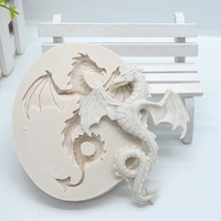 3d china dragon vs magic dragon silicone mold fondant resin aroma stone ornaments mold for pastry cup cake decorating tool