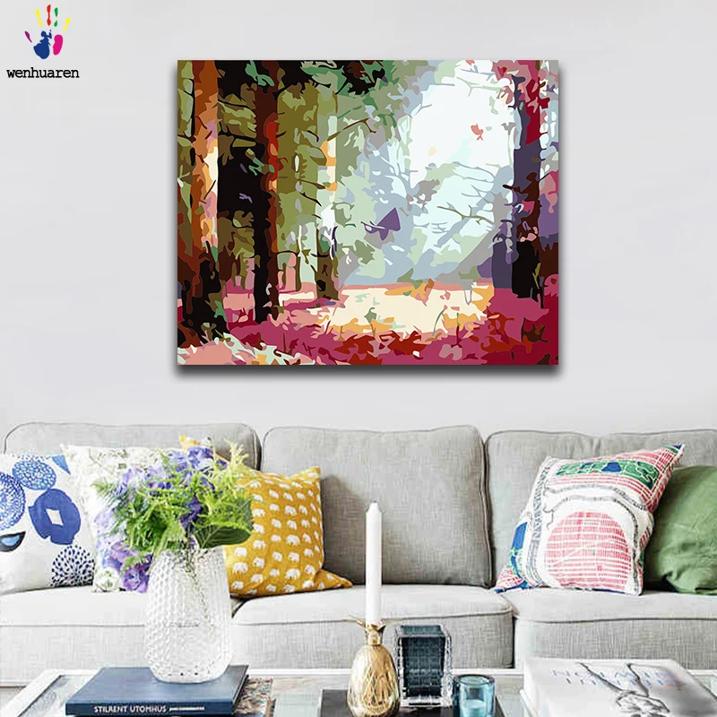 Diy краски по номерам картина картины с комплектами декорации красивая гостиная