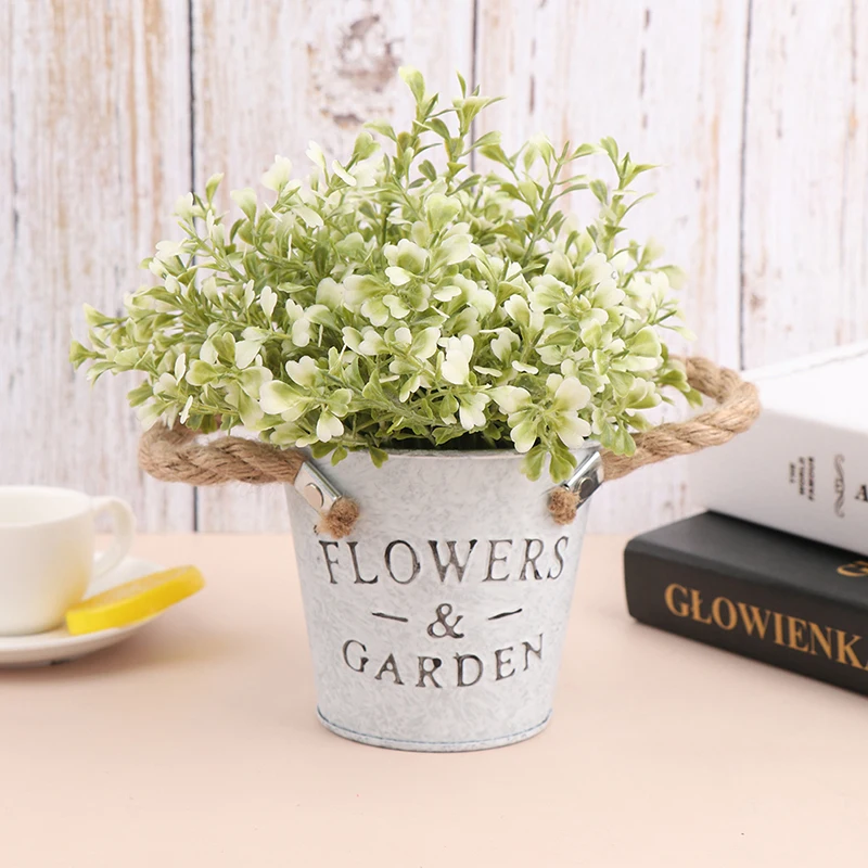 1 шт. металлические ведра для висячих цветов с украшением в виде милого цветка