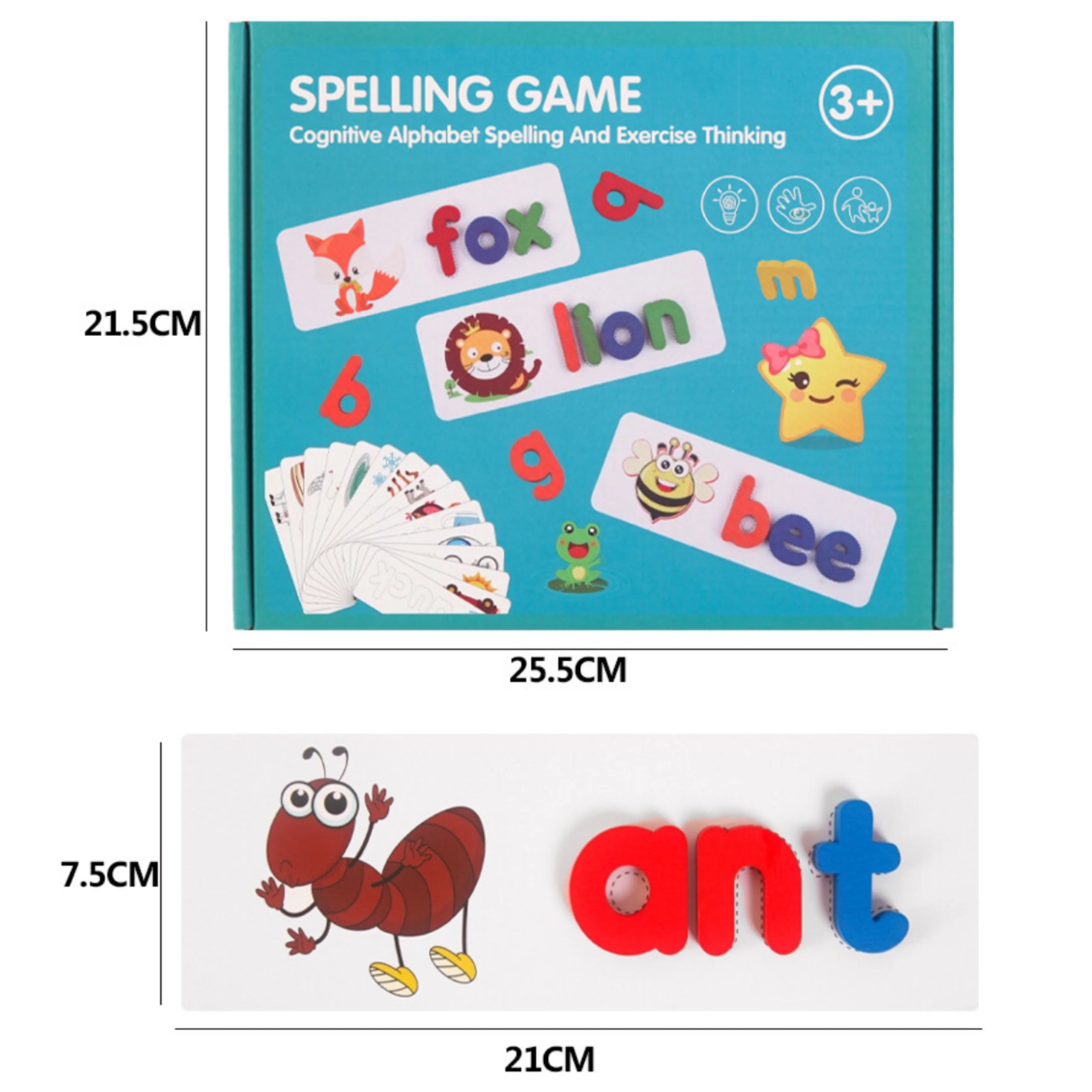 

Children Early Education Toys Wooden Alphabet Letter Learning Cards Set Word Spelling Practice Game English Letters Spelling Toy
