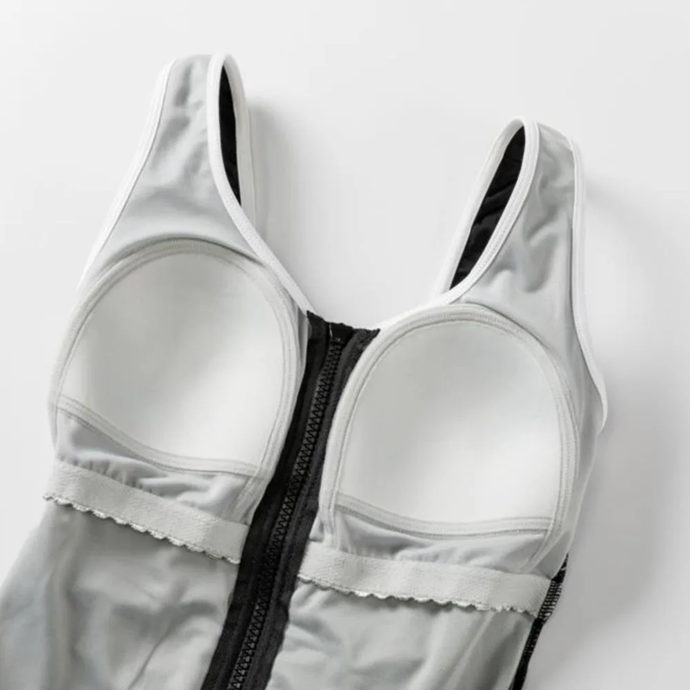 

Women's Plus Size Swimsuits Built-in Cup One Piece Zip Front Swimwear