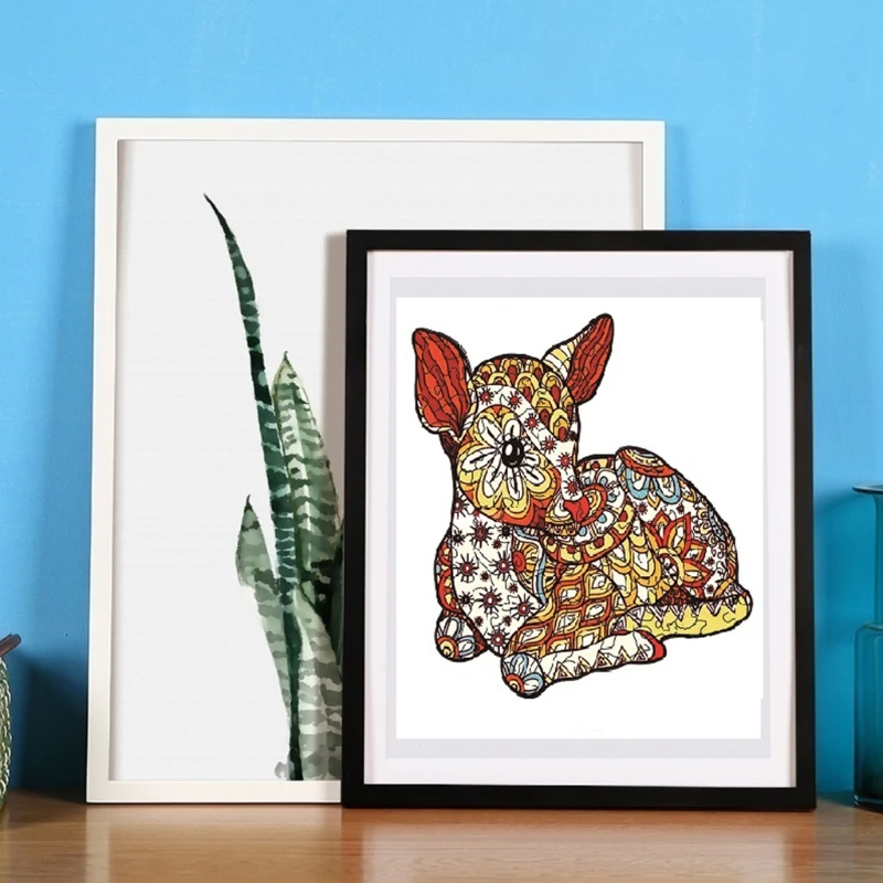 

Family Play Game Collection Wooden Deer Jigsaw Puzzles 89 Pieces Laser-Cut Unique Gift for Adults&Kids Animal Shaped