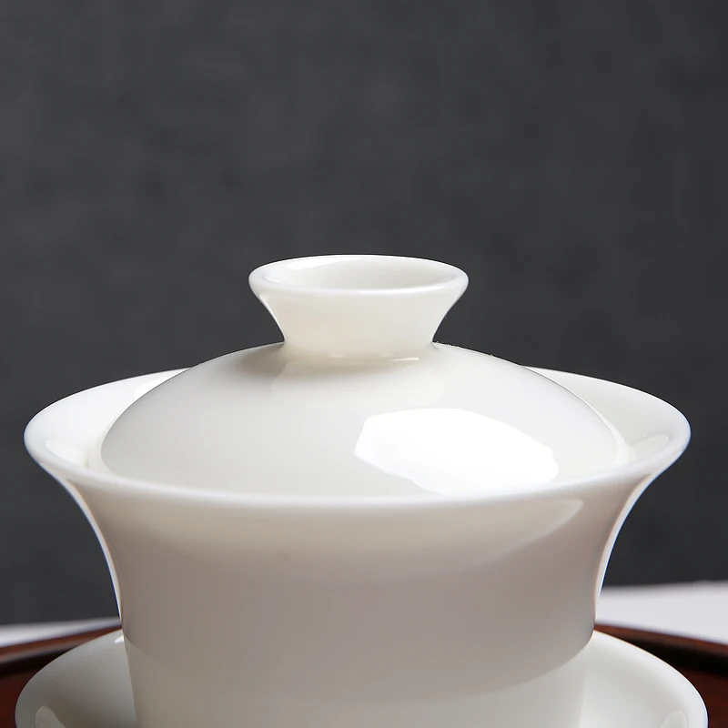 [GRANDNESS] китайская церемония Gaiwan чайная Супница керамическая белая Нефритовая фарфоровая чайная чашка 120 мл