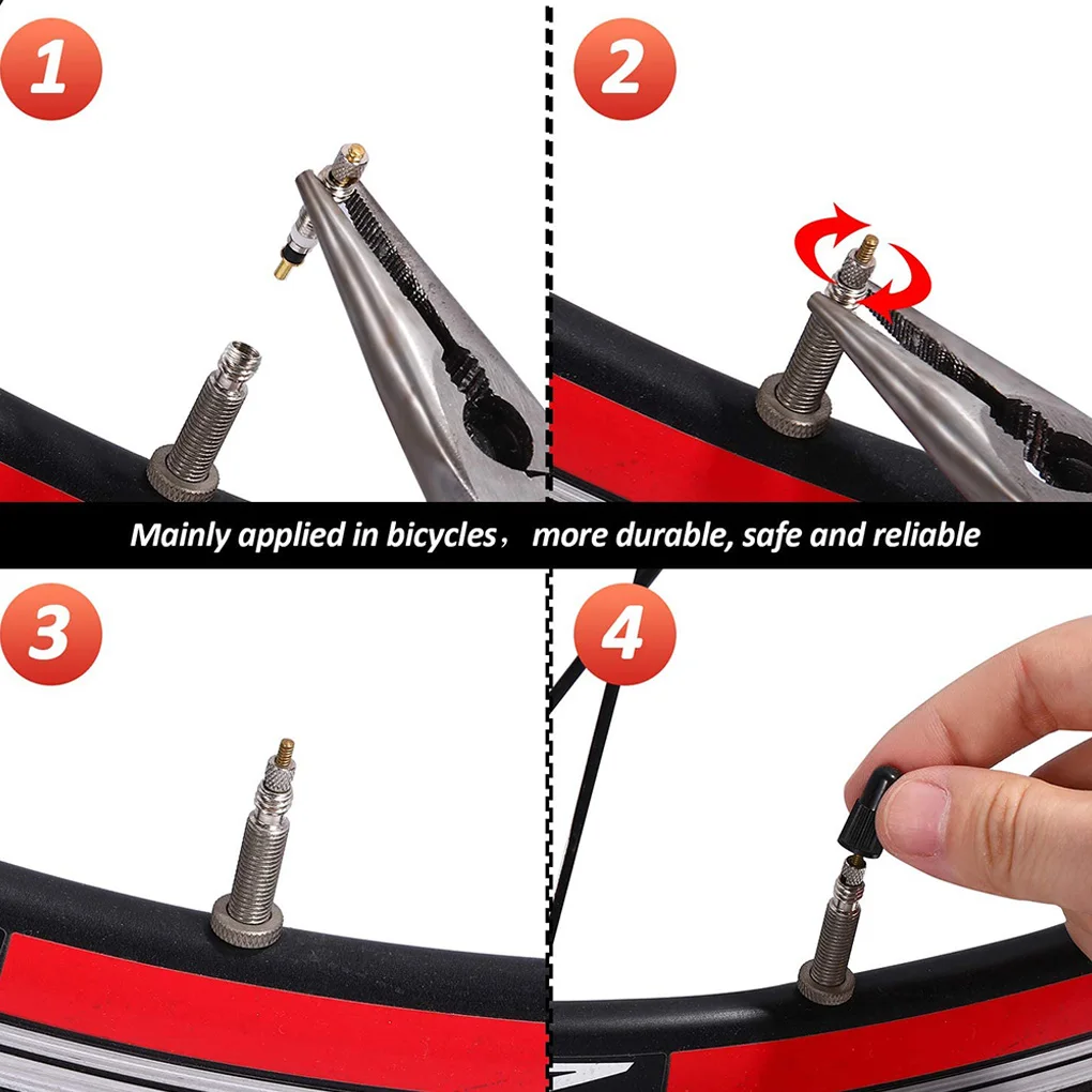 12pcs/Set Bike Tire Valve Core Set Bicycle Tyre Air Repair Tool Kit Replacement For Presta | Спорт и развлечения