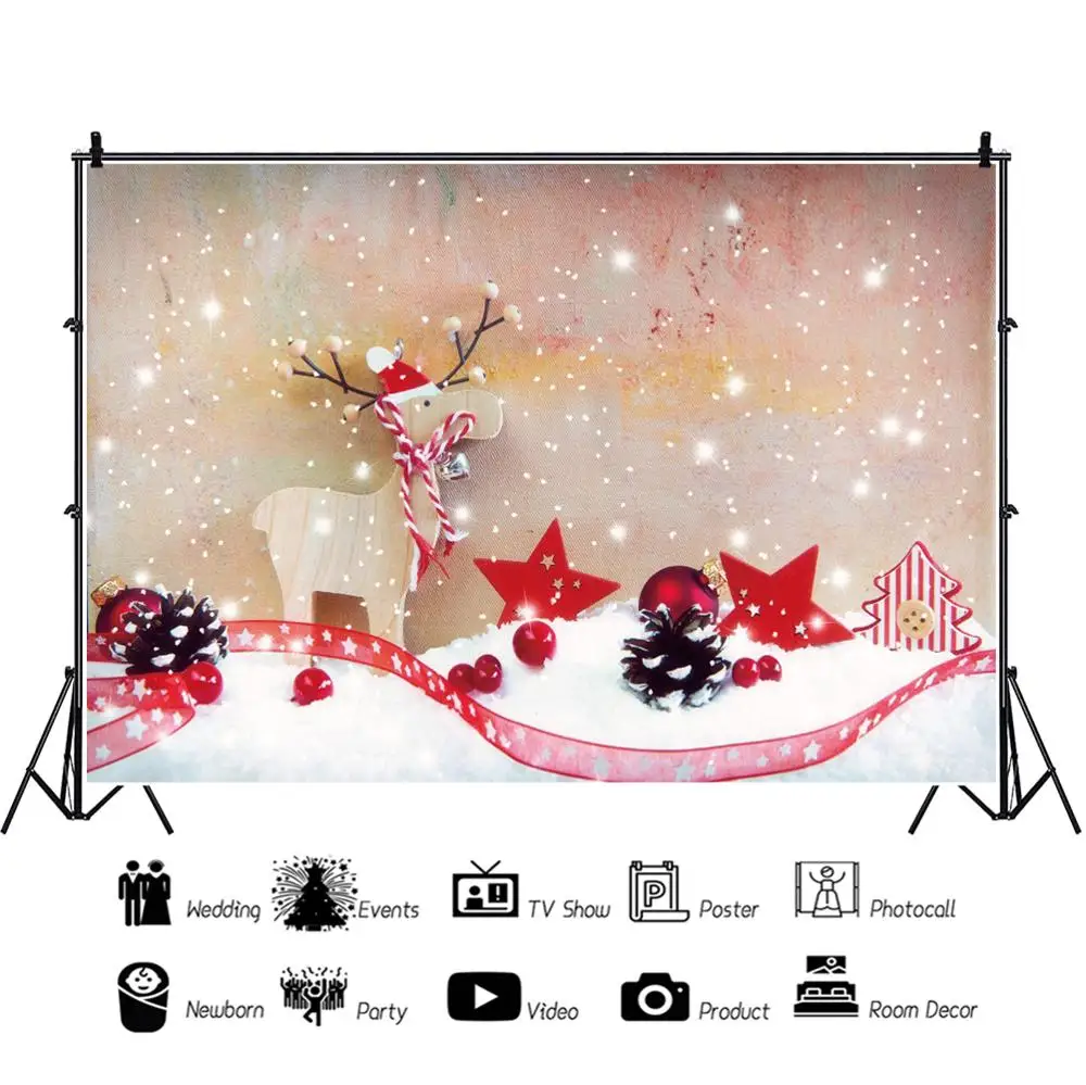 Laeacco снег Рождество фотографические пейзажные картины Детские вечерние Декор