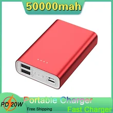 50000mah Power Bank Portable Charger External Battery Outdoor 2USB LED Mobile Phone Powerbank For Xiaomi Samsung Iphone