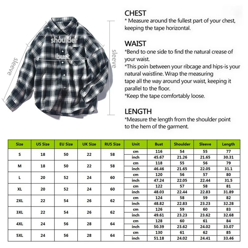 

Brand 2021 Spring Autumn Fashion Plaid Shirts For Men Long Sleeve Casual Blouse Plus Size Men's Oversized Checked Shirt Tops