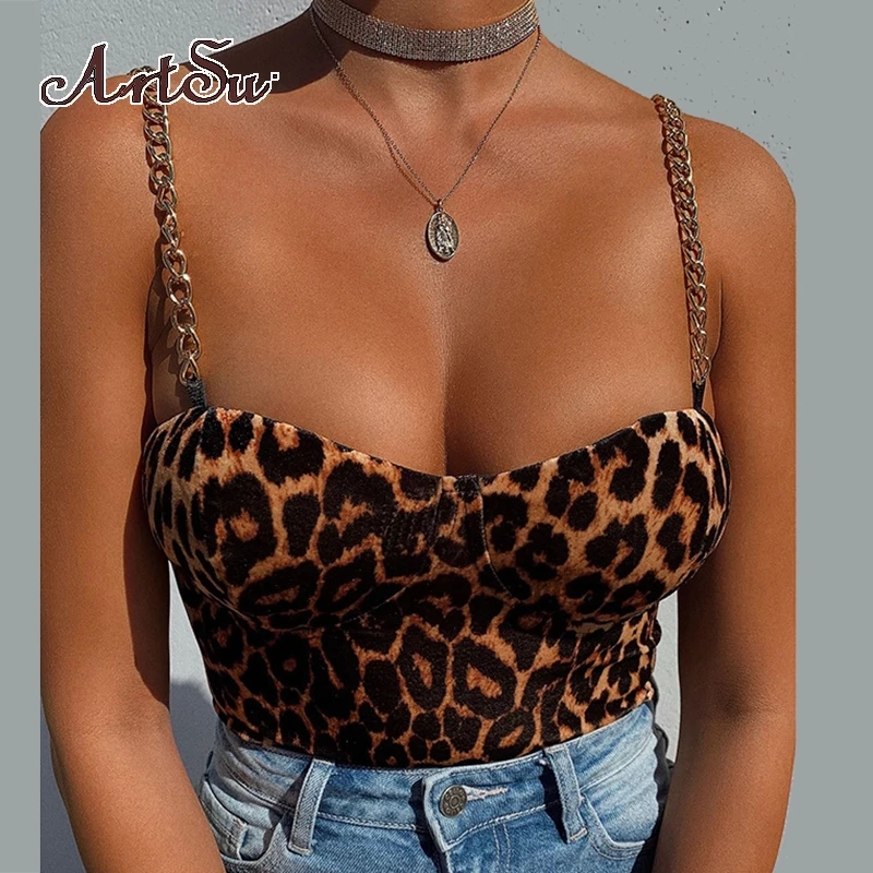 Женские Боди с леопардовым принтом ArtSu сексуальное кружевное лоскутное боди