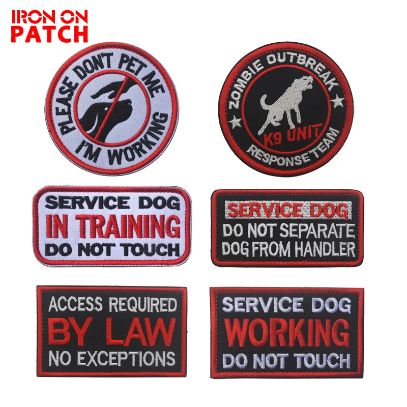 

SERVICE DOG IN TRAINING DO NOT TOUCH Patch Hook & Loop Embroidered Badge military Patch Appliques for clothes