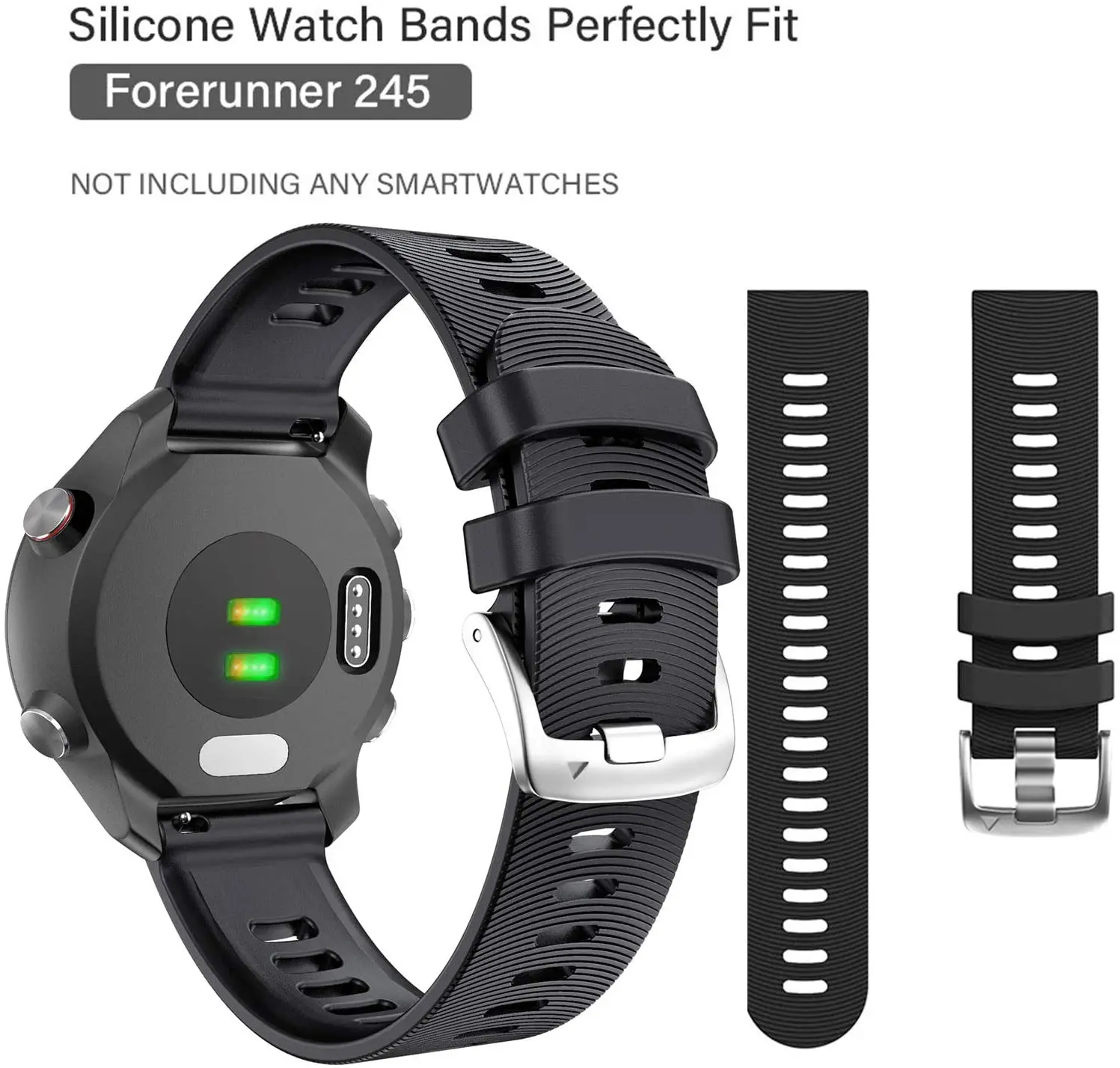

For Garmin 245 Strap Official Button Silicone Watch Band Sports Strap For Forerunner 245M/645/Vivoactive 3/Venu/Venu SQ Bracelet