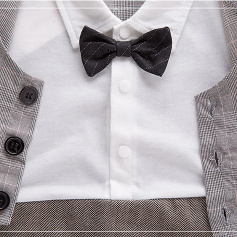 

Baby Infant Boys Summer Romper Newborn Boys Gentleman Clothes Jumpsuit Kids Boys Outfits Wedding Party Outfits Costume 3-18M