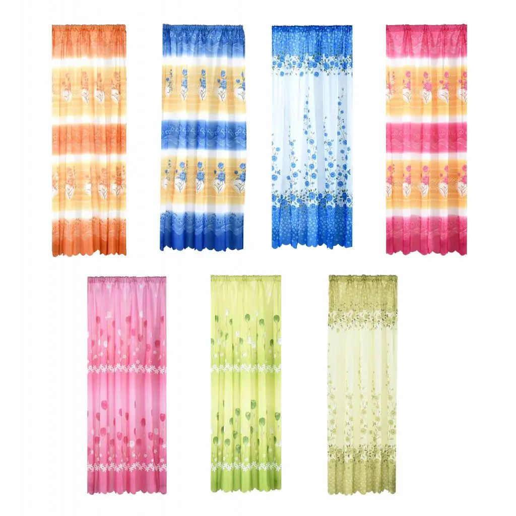 1 панель современный занавес Роза Тюльпан Печатные Двери затемненные занавески s