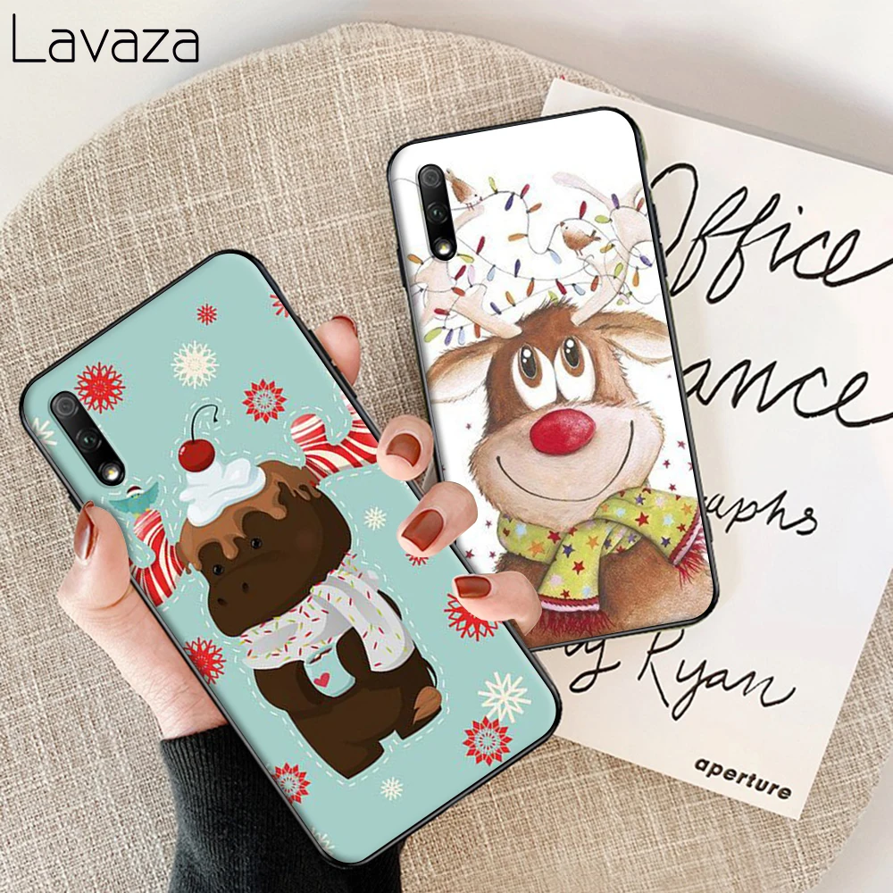 Christmas Cartoon Elk Soft Case for Huawei Honor 6A 7A 8A 20 Pro 7C 8C 7 8X 8 9 10 lite 20S Note10 View Cover |