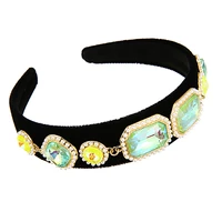 zhini fashion european geometric water shape crystal rhinestone headbands for women luxury hair accessories wedding jewelry gift