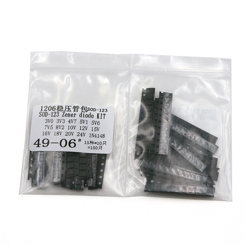SOD-123 1206 0.5W Zener diode SMD package 15 values * 10 pcs =150pcs  KIT