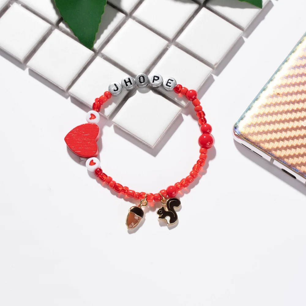 

Kpop bangtan Boys Bracelet Cute Cartoon K-pop Supplies High Quality k-POP Bangtan Bracelet Fans Support Supplies Accessories