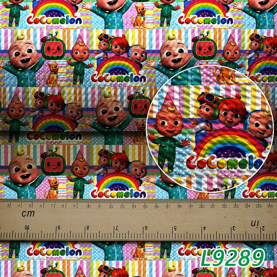 Ткань ливерпульная с текстурой пули 50 см * 140 мультяшный принт для платья