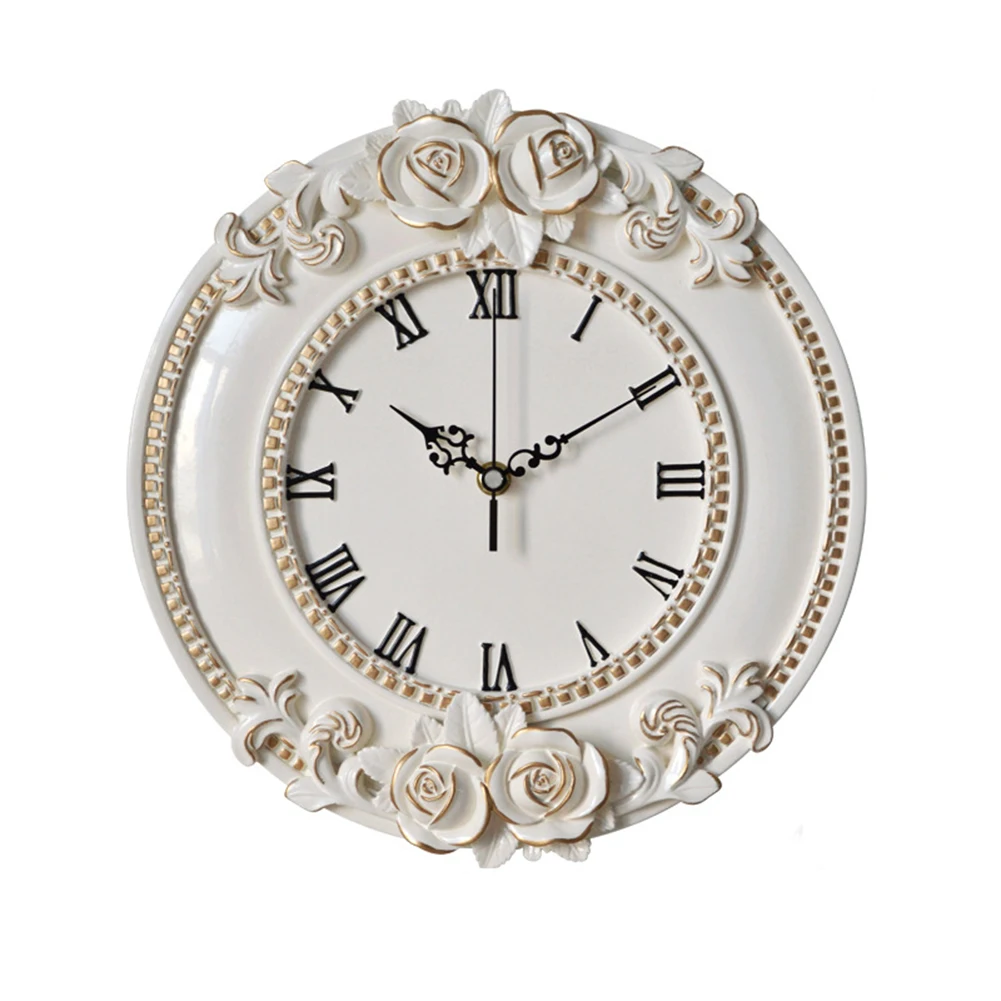

Classic Elegant Wall Clock Hands Antique Luxury Girl Retro Kitchen Wall Clock Quiet Bedroom Relogio De Parede Home Decor EA60WC