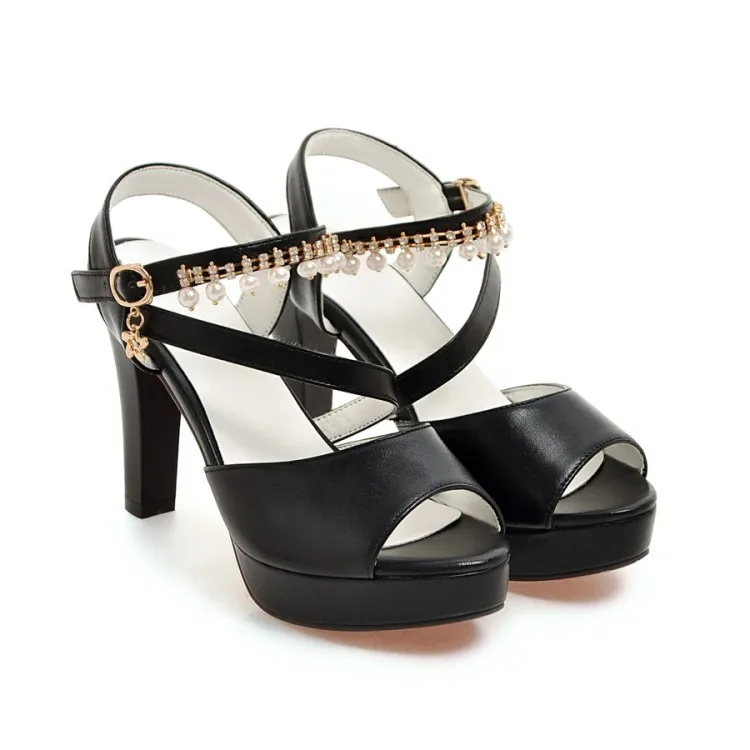 Сандалии женские на платформе Водонепроницаемые босоножки с перламутровой