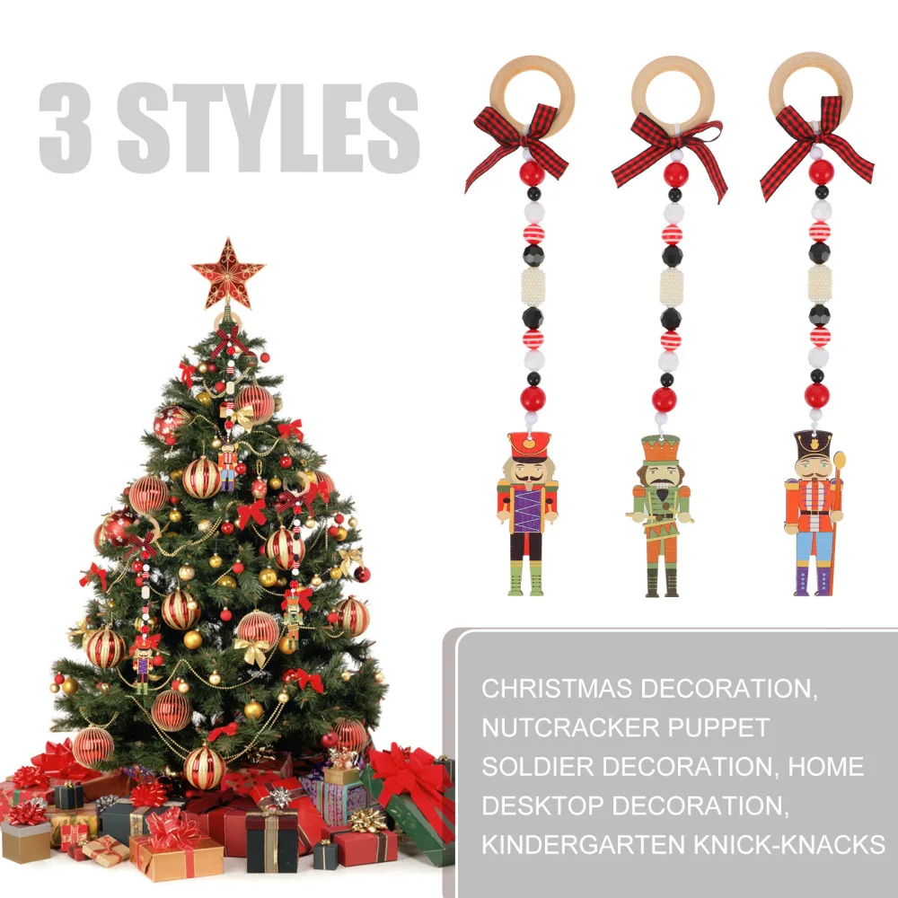 

3pcs Adorable Walnut Soldier Pendants Xmas Decors Xmas Tree Accessories