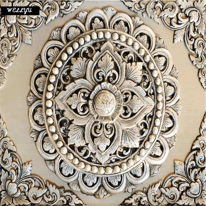 Wellyu пользовательские 3d обои фотообои серебро ювелирное изделие цветок
