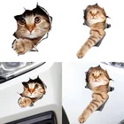 Искусственная 3D стереомагнитола, боди автомобиля, аниме, милый кот, виниловые автомобильные наклейки, внешние автомобильные аксессуары, украшение