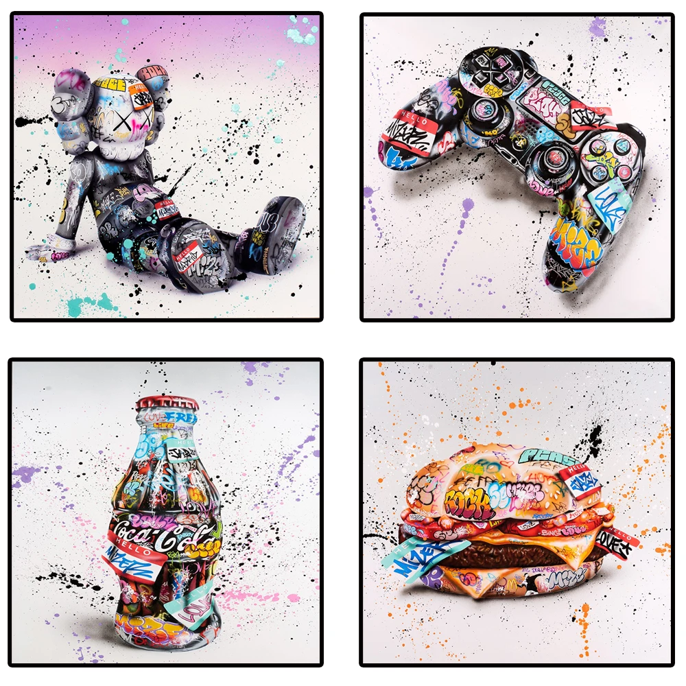 

Картина «бургерский Кокс», граффити, художественные плакаты и принты, уличное искусство, картины декора, современные картины