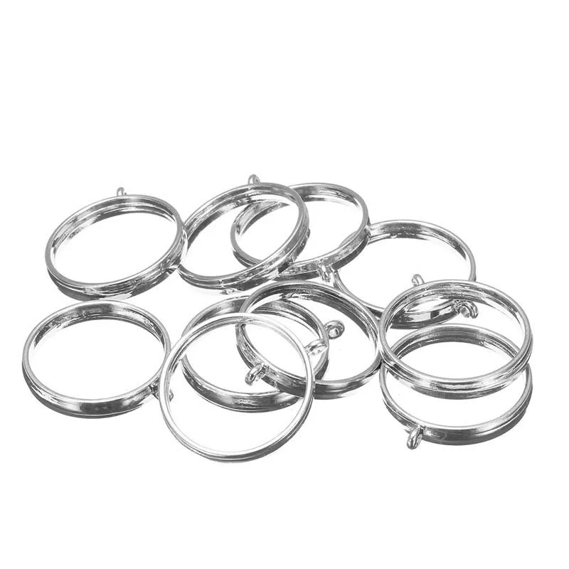 10 шт./компл. цинковый сплав серебра с открытой спиной оправа c глухой закрепкой