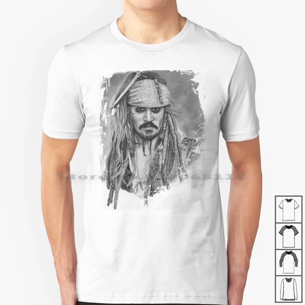 Капитан графит рисунок футболка 100% хлопок капитан Джек пират Пираты Карибского