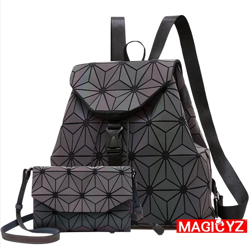 MAGICYZ женский лазерный Светящийся рюкзак Геометрическая сумка на плечо складные школьные сумки для девочек-подростков голографический мешок dos - Цвет: hexagon envelope2ps