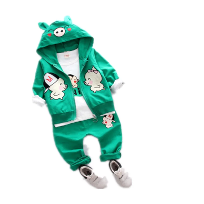 Комплект одежды для малышей сезон весна-осень Модный хлопковый топ с капюшоном +