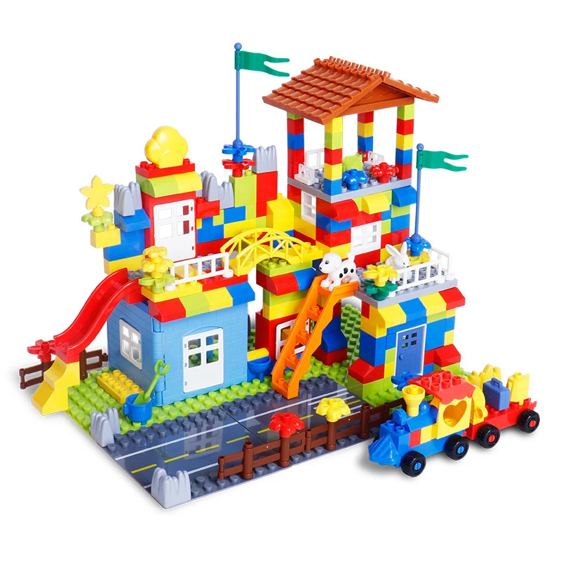 Новые большие частицы блоки Гонки Беговые скользящие Совместимые городские дом