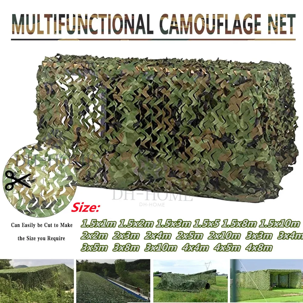 DH2x2m /4x5m охотничьи военные камуфляжные сетки для тренировок в лесу сетчатые Чехлы