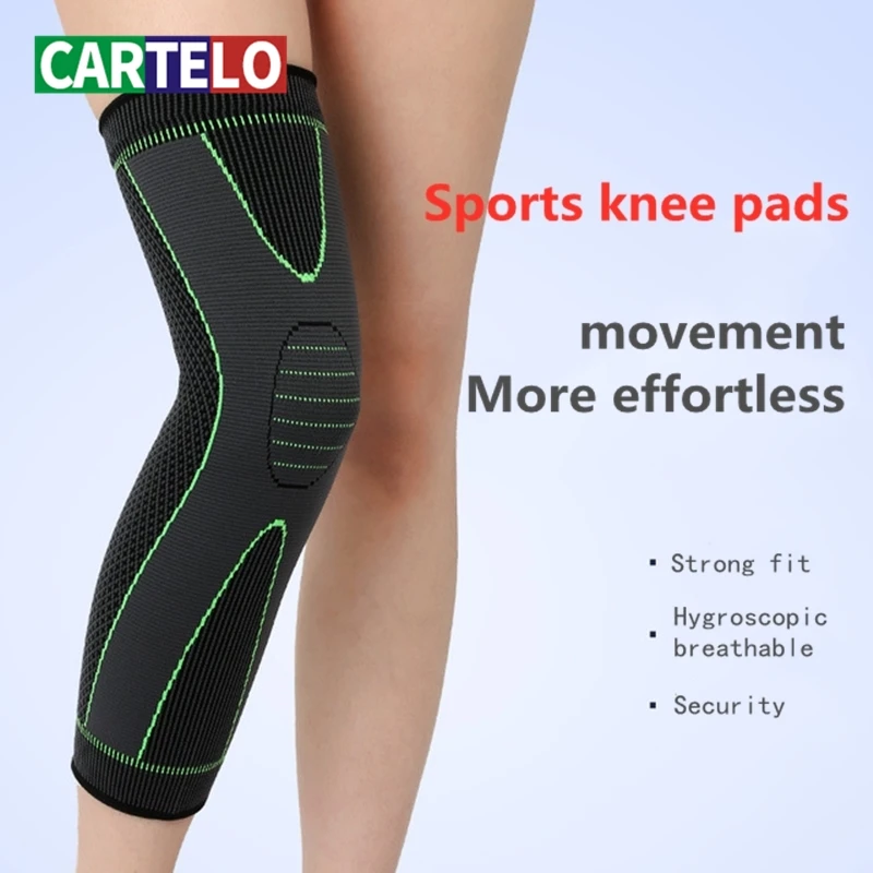 

CARTELO 2020 New Knitted Sports Knee Pads Compression Bandage Knee Pads Cycling Fitness Breathable Wrap Knee Pads brace legging