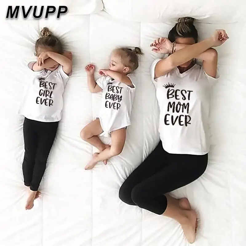 

family matching clothes mother daughter tshirt mom baby outfits big sister mum girl fashion cute outfits best mama baby forever