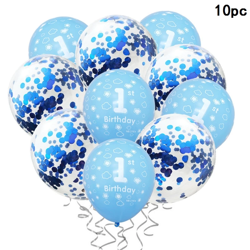 

1st Birthday Party Confetti Balloon Baby Shower Baloon 1 Year First Birthday Boy Party Ballon First Birthday Girl Decor