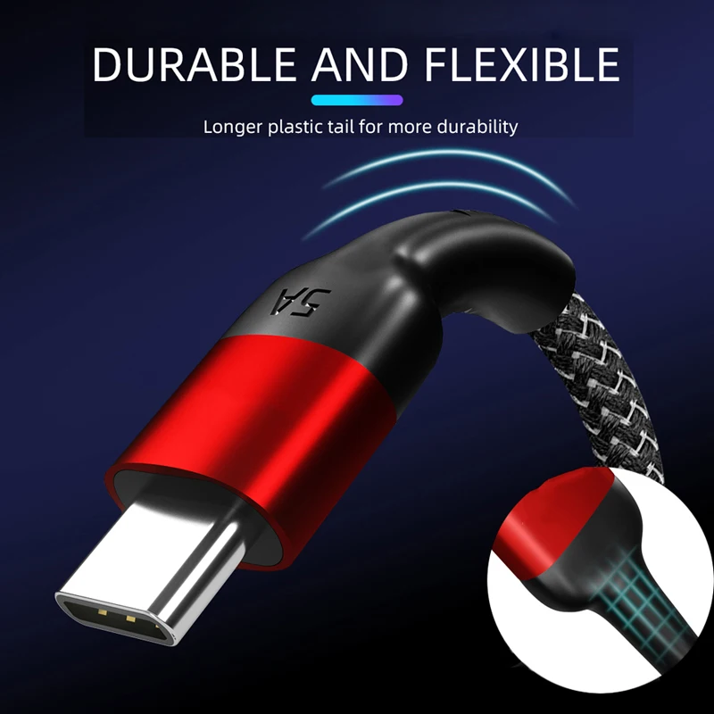 Кабель USB Type-C 5A для Huawei P50 P40 Lite Honor 10 Pro 3 1