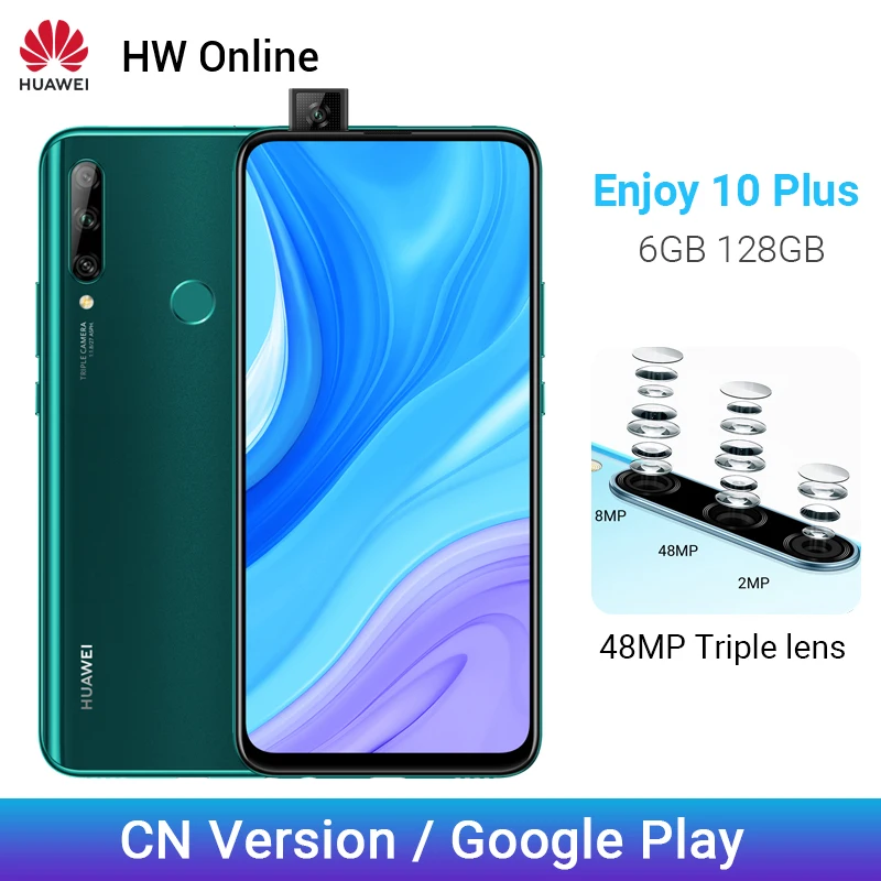 В наличии Huawei Enjoy 10 plus 6 ГБ 128 Гб мобильный телефон 59 &quotKirin 710F Восьмиядерный 48мп