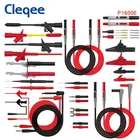 Cleqee набор тестовых проводов для мультиметра серии P1600, 4 мм штекер типа банан, тестовый зонд, зажимы с крючками IC, набор инструментов для ремонта автомобиля