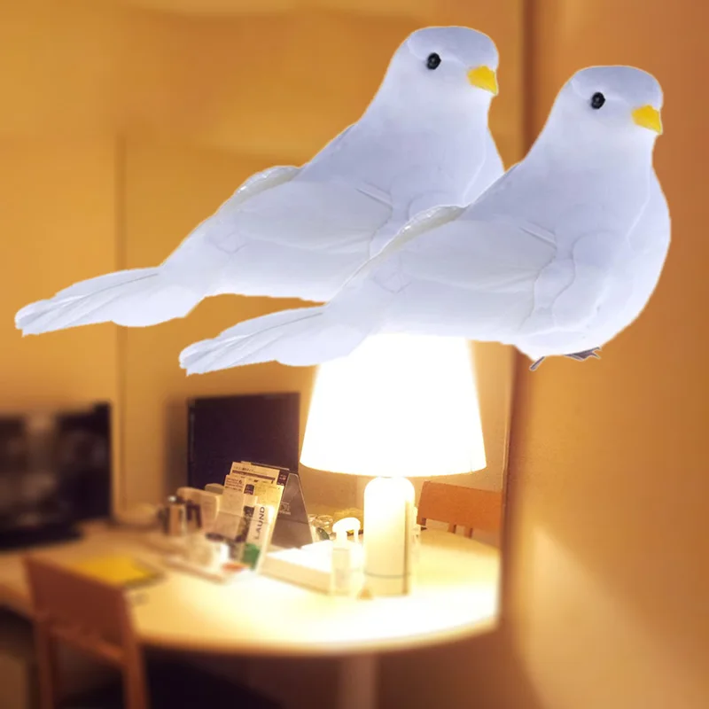 1pc Artificial Foam Feather Dove Decorative White Mini Bird magnet Craft Birds Simulated Doves Art Retro Photo Props | Дом и сад