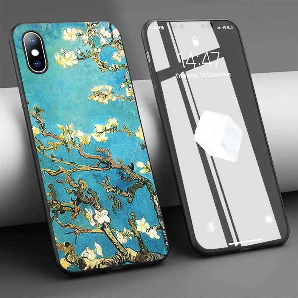 Coque Almond Branches In Bloom Soft Silicone Phone Case for iPhone 11 Pro Max X 5S 6 6S XR XS 7 8 Plus Cover | Мобильные телефоны и