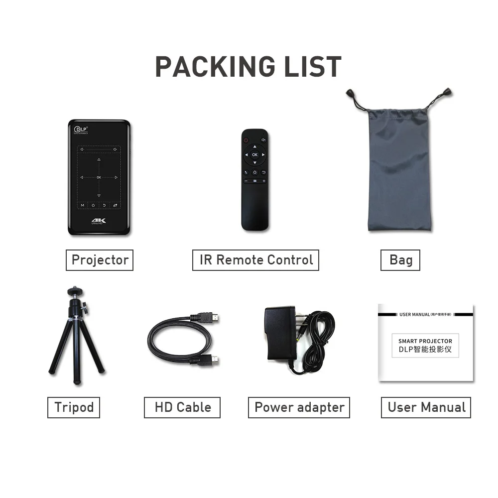 P09 II Портативный DLP мини проектор Android 9 0 2 4 г 5G Wi Fi Bluetooth 4K HD 3D домашний Кино