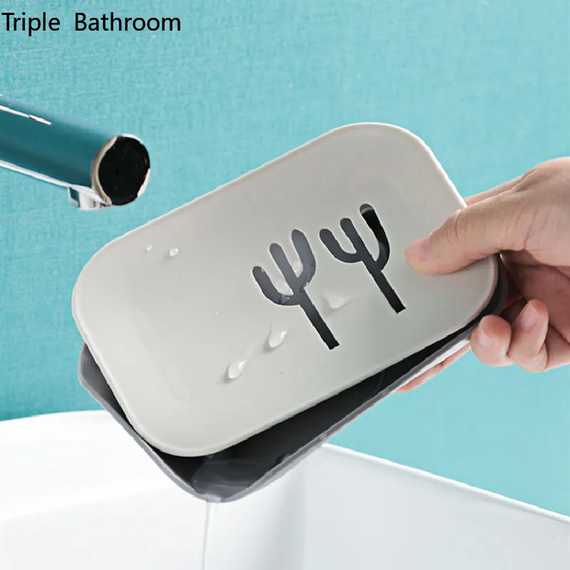 Мыльница со смайликом и КАКТУСОМ с отверстием для слива | Дом сад