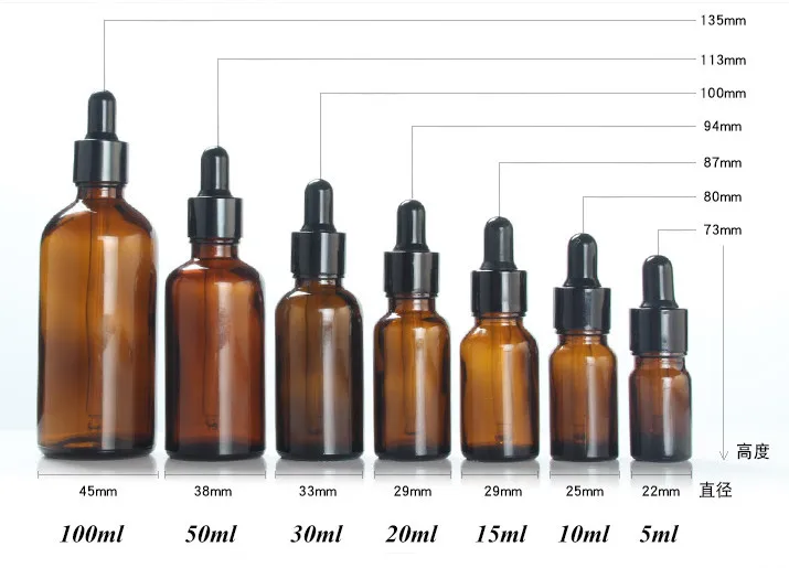 5-100 мл реагент капельница для глаз Янтарное стекло ароматерапия Пипетка жидкости