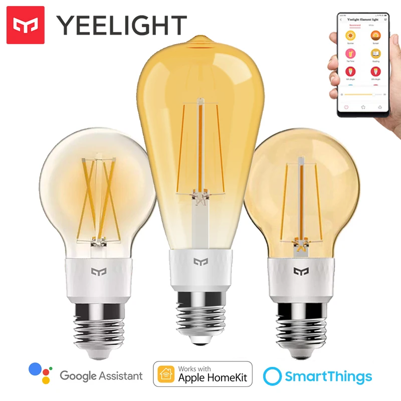 

Yeelight Retro E27 Smart LED Filament Bulb Dimmable 220V 6W Warm Yellow Wifi Lamp Work with Apple Homekit Google Assistant