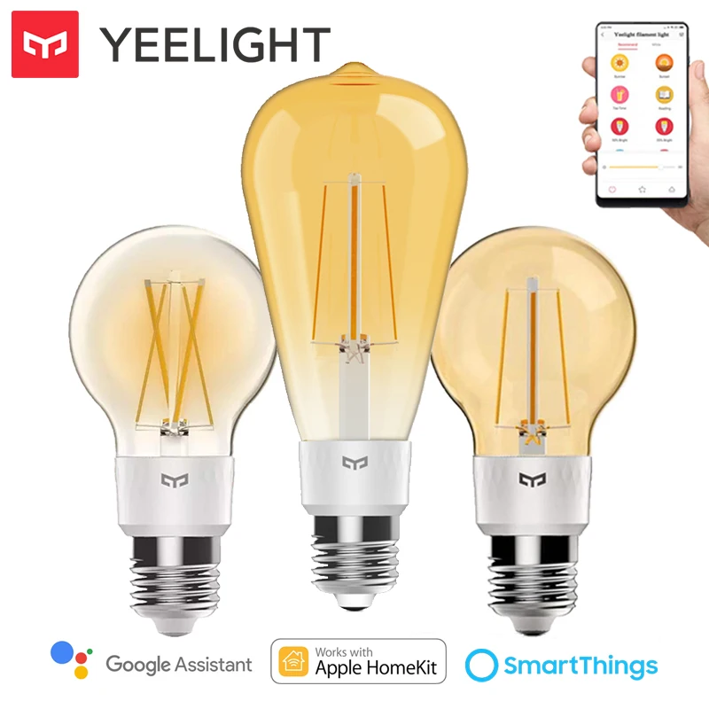 Умная Светодиодная лампа накаливания Yeelight ретро E27 220 В 6 Вт с регулируемой