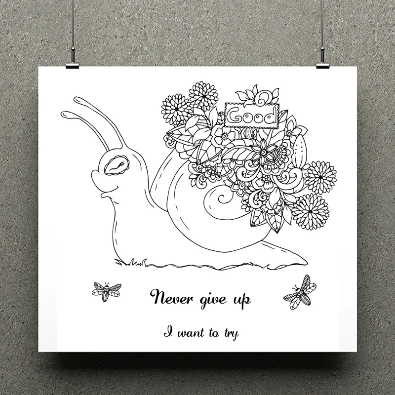 

AZSG Creeping Snail Silicone Clear Stamps For Scrapbooking DIY Clip Art /Card Making Decoration Stamps Crafts